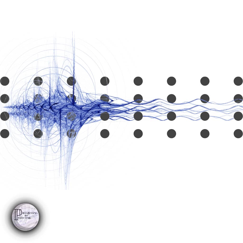 Personal Energy Management A Blue Lines And Dots With A White Background