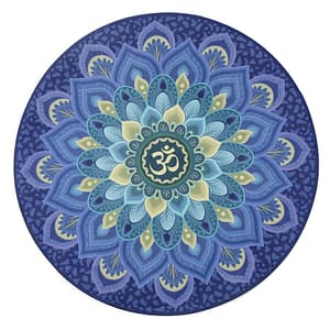 Small Round Yoga Mat Natural Rubber Suede Non-slip Printing Meditation Cushion