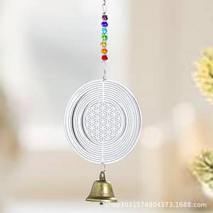 3D Rotating Wind Chime Chime Sun Catcher Feng Shui Chakras Flower Of Life Mandala Garden Yard Hanging Decoration