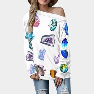 Crystal Garden Long Sleeve Slouchy Top