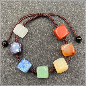 7 Chakras Reiki Healing Natural Crystal Cube Bracelet Energy Gem Spiritual Meditation Bracelet