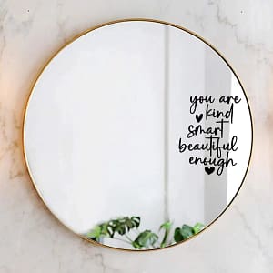 Affirmation Cards ”You Are Kind Smart Beautiful Enough“Art Wall Stickers for Bedroom Cloakroom Mirror Decoration Wall Decals