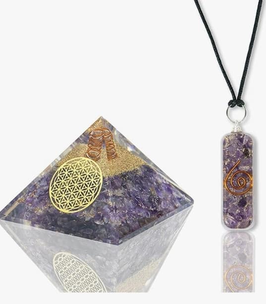 Orgone Pyramid Amethyst Crystal for Love Protection