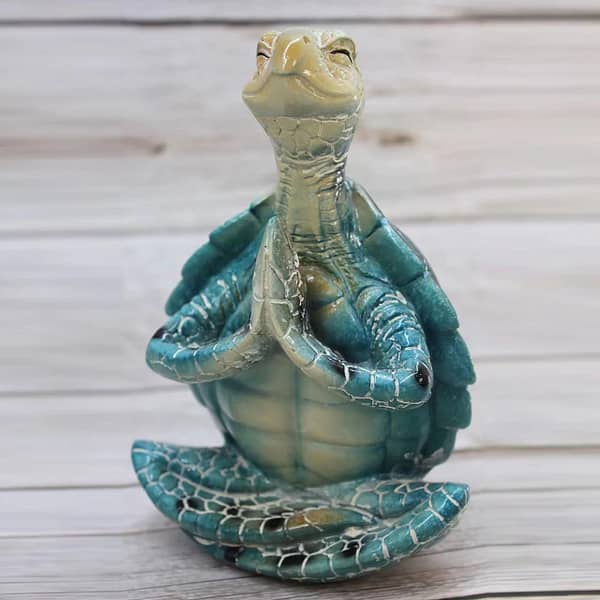 Yoga Meditation Cartoon Meditation Turtle Turtle Animal Resin Statue Desktop Ornaments Home Garden Meditation