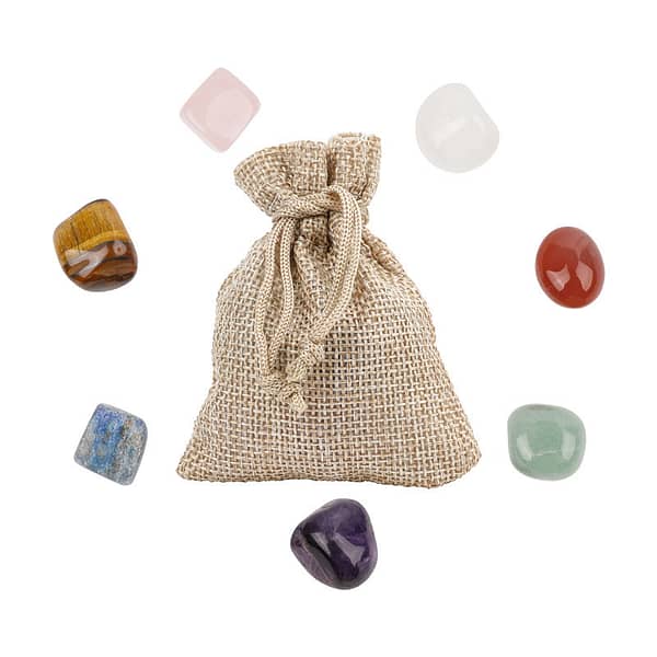 Foreign Trade Cross-border Europe And The United States Hot Selling Irregular Natural Crystal Chakra Yoga Personality Seven Wheel Stone Set Supply