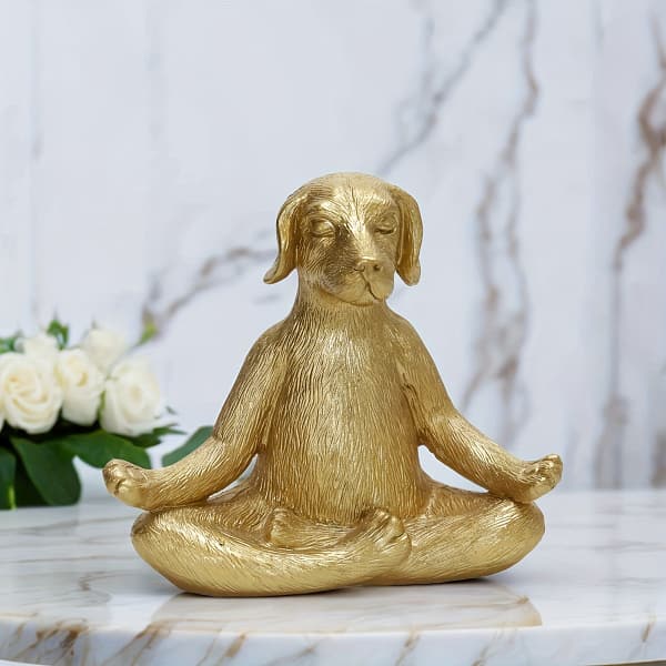 Meditation Statue Dog Yoga Dog Statue Yoga Pose Statue Garden Decoration Dog Statue