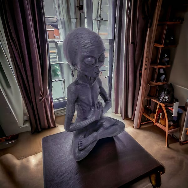 Cross-border Meditation Alien Resin Figurines