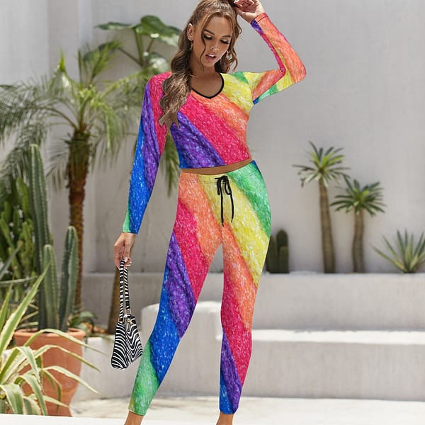 Rainbow Brite V-neck Sweatshirt Suit