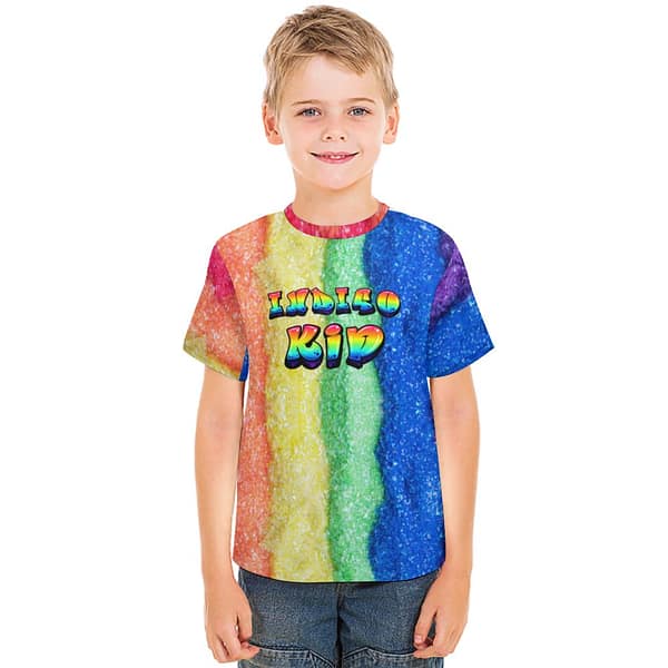 Rainbow Texture Teen full-Print T-Shirt Multi cut