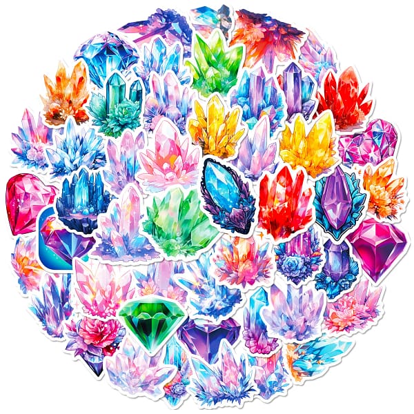 50pcs New Product Dreamy Love Color Crystal Diamond Gemstone Children's Waterproof Sticker