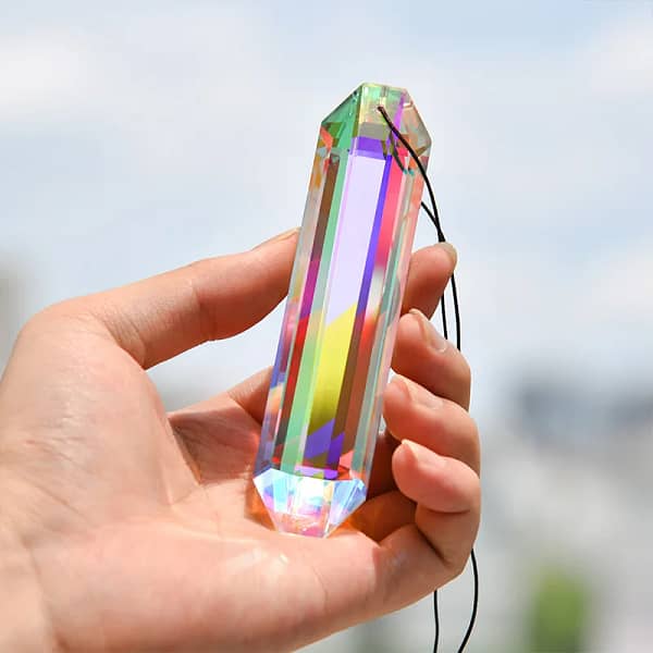 Sun Catcher Prism, Colorful Hexagonal Hanging Sun Catcher, Rainbow Catcher for Window, Room, Chandelier, Garden Home Decoration