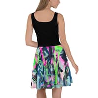 Neon Alchemy Skater Dress | Black & Graffiti Print Statement Dress - Image 2