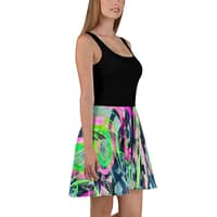 Neon Alchemy Skater Dress | Black & Graffiti Print Statement Dress - Image 4