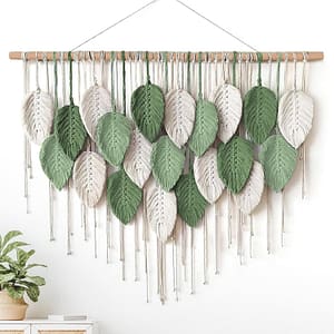 Cross-border Cotton Rope Woven Colorful Leaves Tapestry Nordic Style Living Room Bedroom Background Wall Decorations Hanging Wall Decorations