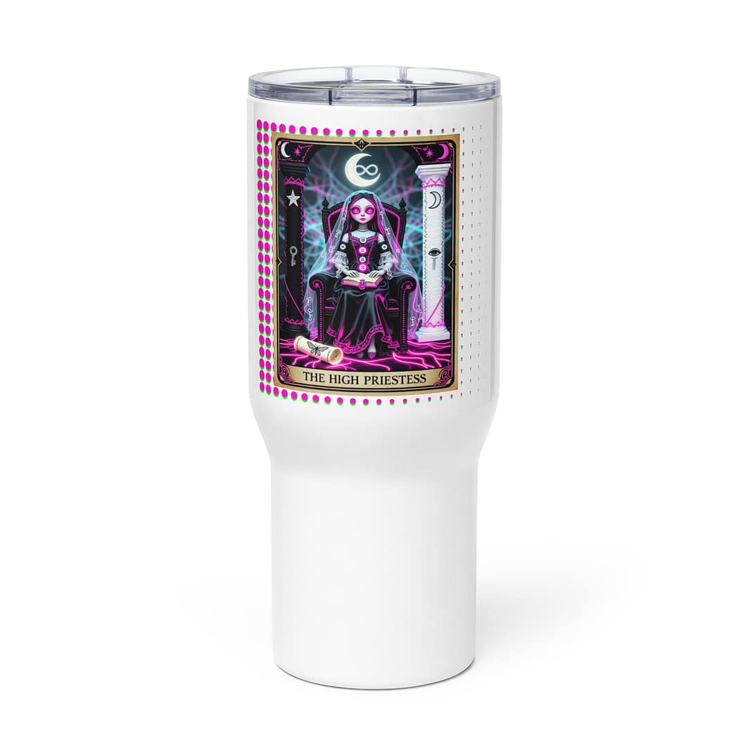 The High Priestess Tarot Travel Mug | Voodoo Doll Tarot Deck Stainless Steel Tumbler 1 The High Priestess Tarot Travel Mug | Voodoo Doll Tarot Deck Stainless Steel Tumbler