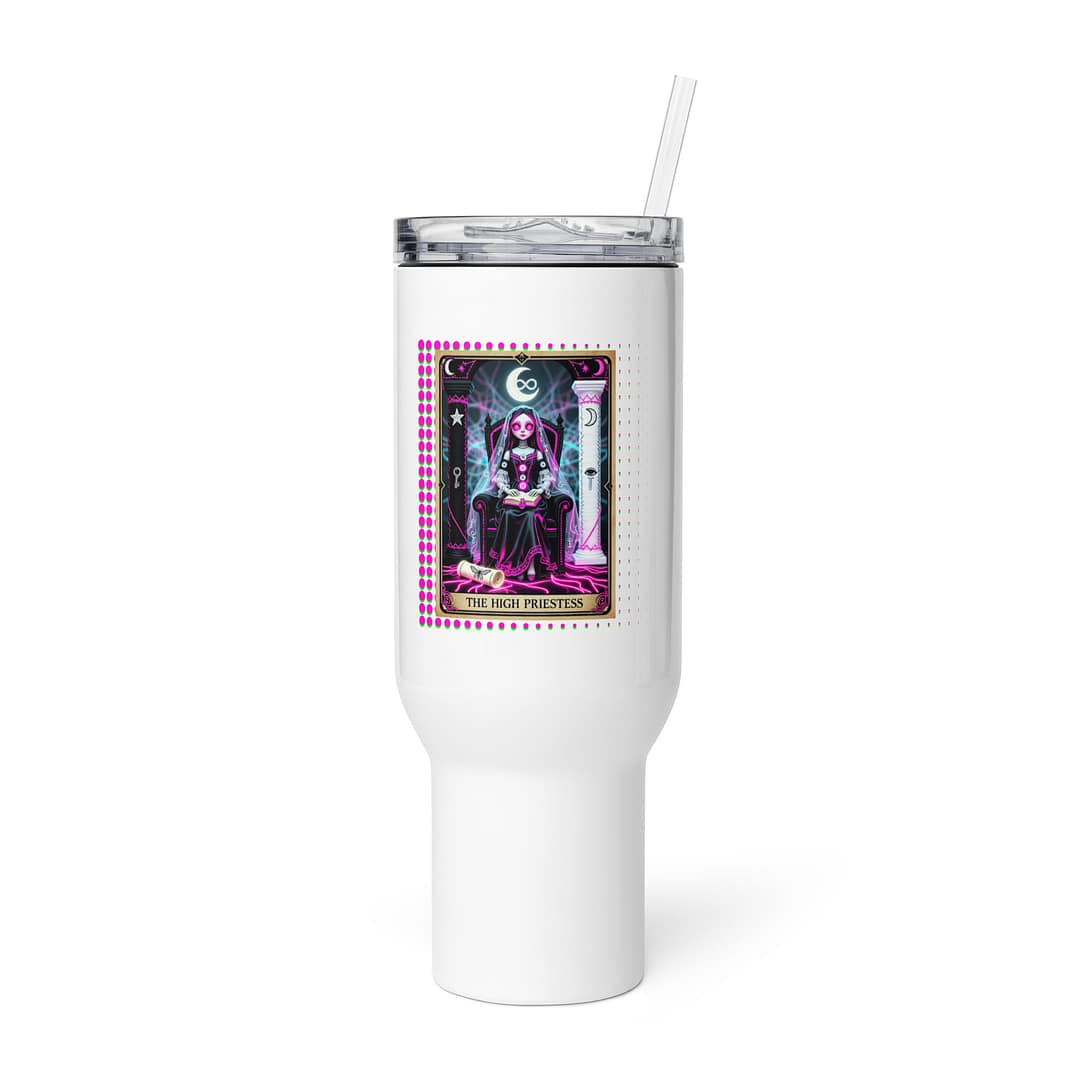 The High Priestess Tarot Travel Mug | Voodoo Doll Tarot Deck Stainless Steel Tumbler 4 The High Priestess Tarot Travel Mug | Voodoo Doll Tarot Deck Stainless Steel Tumbler - Image 4