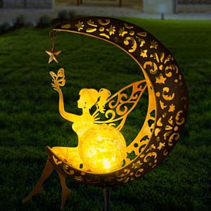 Hot Solar Moon Fairy Lamp Outdoor Garden Iron Flower Fairy Ground Plug Lamp Lawn Garden Lamp