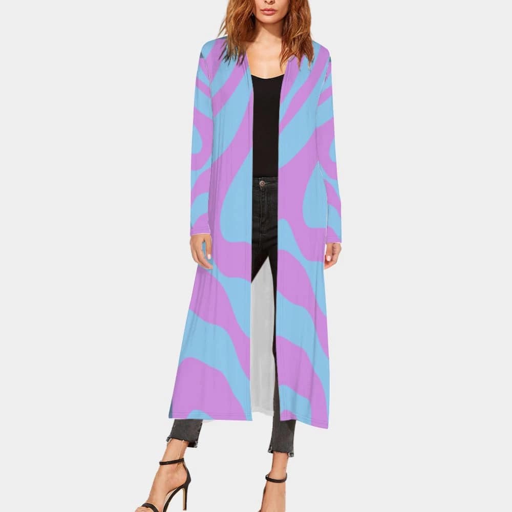 Zeb Print Women's Long Sleeve Cape 1 Zeb Print Women's Long Sleeve Cape
