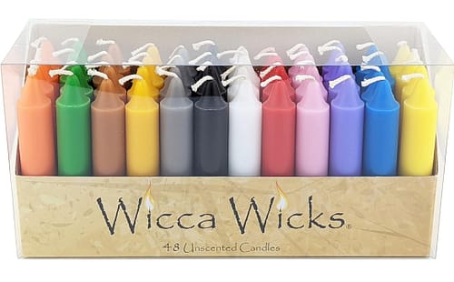 Wicca Wicks Box of 48 Colored Candles | 4 inches Tall & 3/4 inch Diameter 