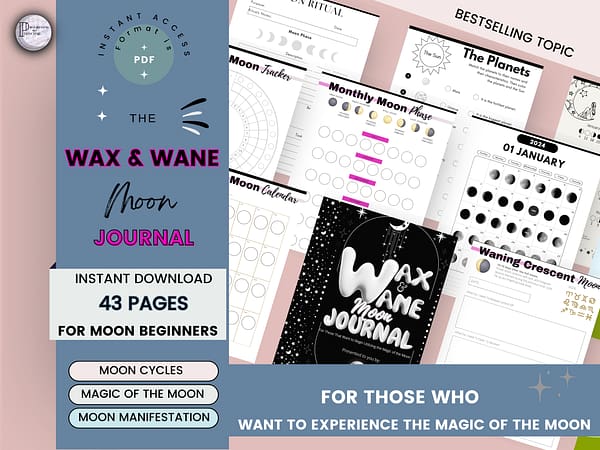 Wax & Wane Moon JOurnal Planner MockUp