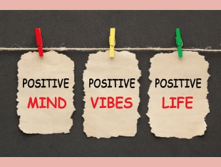 Image Of Affirmations Written On Paper Hanging By Clips Positive Mind, Positive Vibes, And Positive Life.