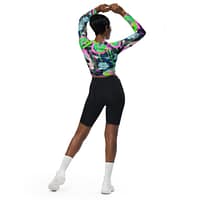 Neon Alchemy Long-Sleeve Crop Top | All-Over Print Swim & Athleisure Top - Image 3