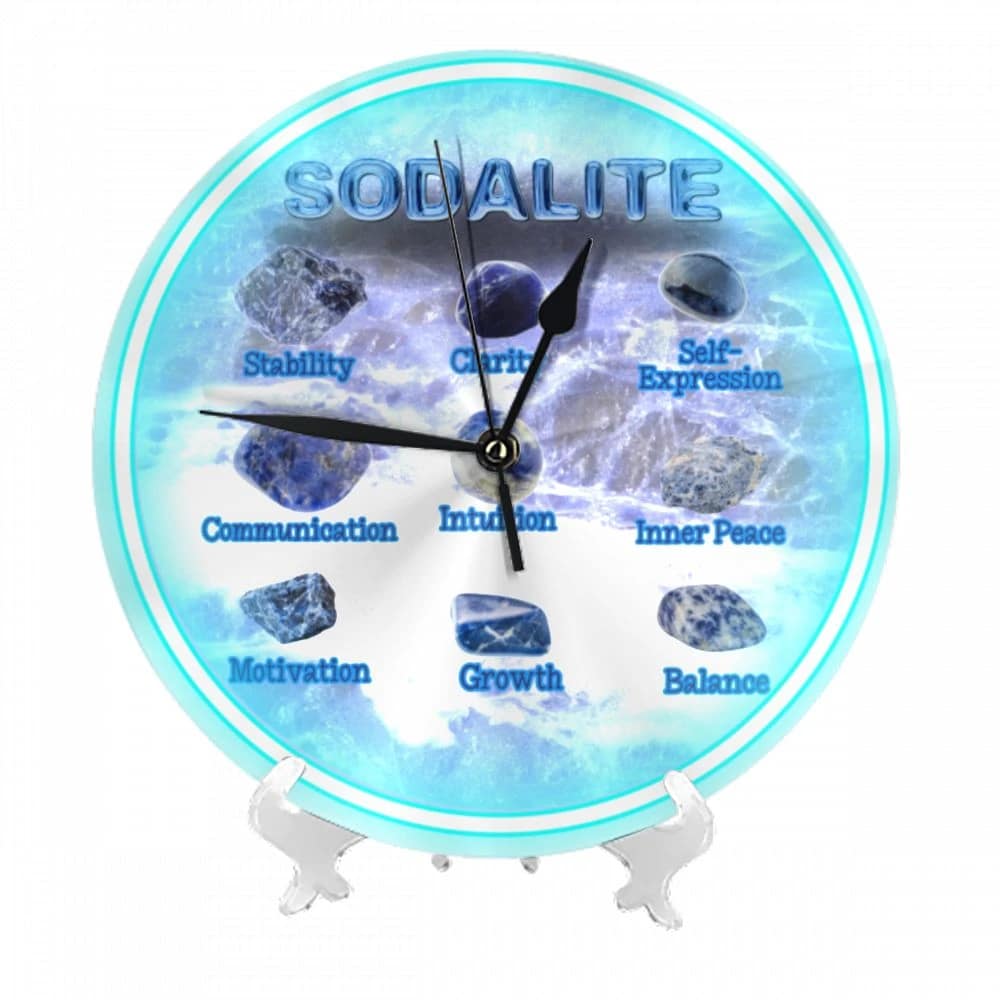 Sodalite Serenity Round Wall Clock 1 Sodalite Serenity Round Wall Clock