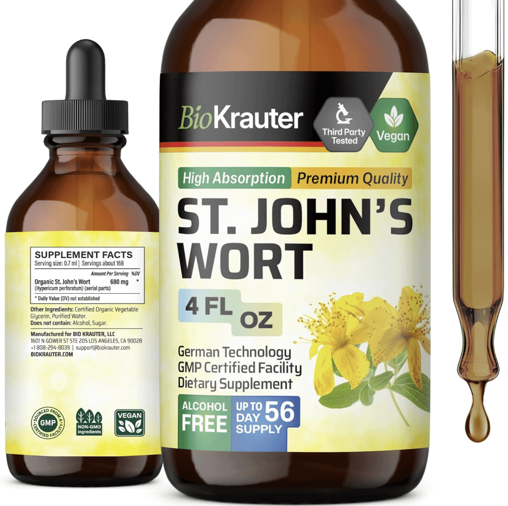 Bio Krauter St John'S Wort Tincture - Organic Hypericum Perforatum Liquid Extract