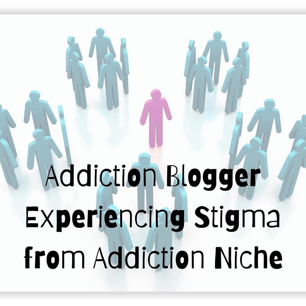 Empowering Voices: Confronting Stigma In The World Of An Addiction Blogger 1 Multiple Groups Of People Figures, All Blue Standing Around 1 Pinkish Figure Representing Addiction Blogger Stigma And Being Left Out