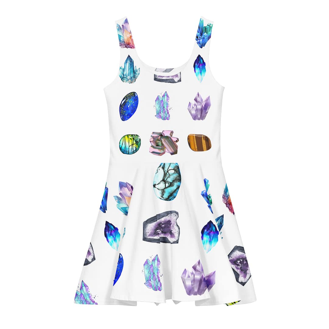 Crystal Craze Cotton Skater Dress | All-Over Print Crystal Dress 2 Crystal Craze Cotton Skater Dress | All-Over Print Crystal Dress - Image 2