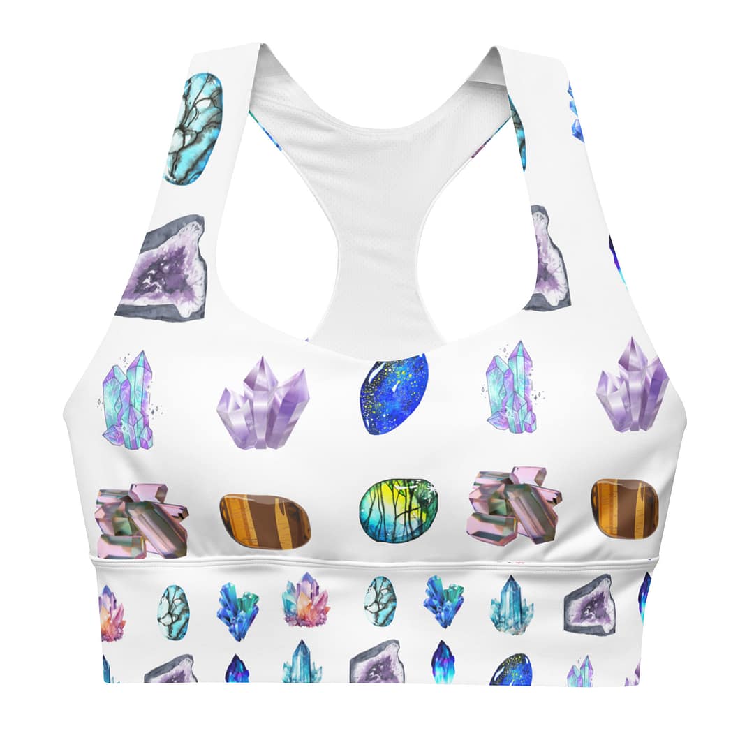 Crystal Craze Longline Sports Bra 1 Crystal Craze Longline Sports Bra