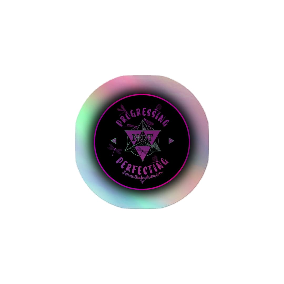 Progressing Not Perfecting Holographic Logo Sticker | 3D Vinyl Decal 1 Progressing Not Perfecting Holographic Logo Sticker | 3D Vinyl Decal