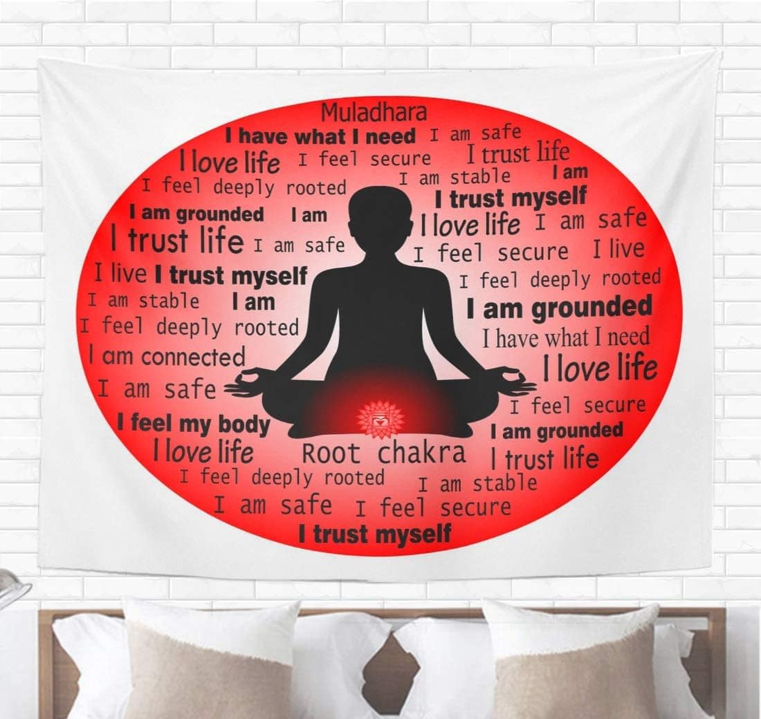 Topyee Home Decorative Tapestry Wall Hanging Red Root Meditating Woman Muladhara Chakra Affirmation Body Aura 50&Quot; L X 60&Quot; W Tapestries Wall Blanket Topyee Home Decorative Tapestry Wall Hanging Red Root Meditating Woman Muladhara Chakra Affirmation Body Aura 50&Quot; L X 60&Quot; W Tapestries Wall Blanket