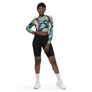How To Use Sound Healing To Reset Your Mind And Spirit 38 Neon Alchemy Long-Sleeve Crop Top | All-Over Print Swim &Amp; Athleisure Top