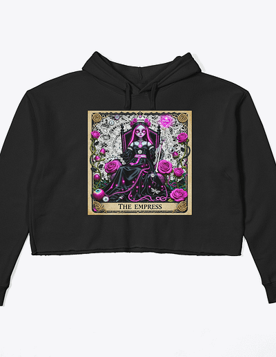 Empress Card Tarot Cropped Hoodie