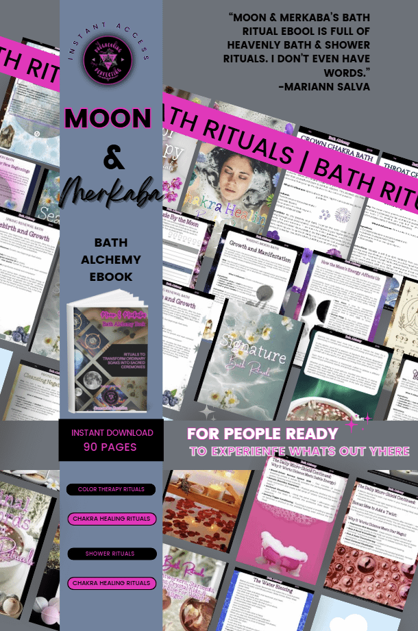 Moon &Amp; Merkaba: Bath Alchemy Book For Sacred Bath And Shower Rituals 3 Bath And Shower Rituals Ebook Mockup