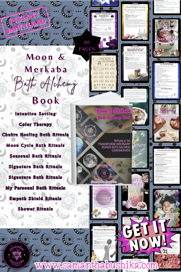 Moon &Amp; Merkaba: Bath Alchemy Book For Sacred Bath And Shower Rituals 2 Bath And Shower Rituals Ebook Mockup