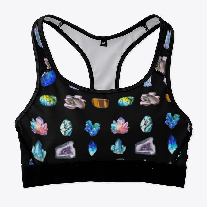 Crystal Craze All Over Crystal Print Sports Bra