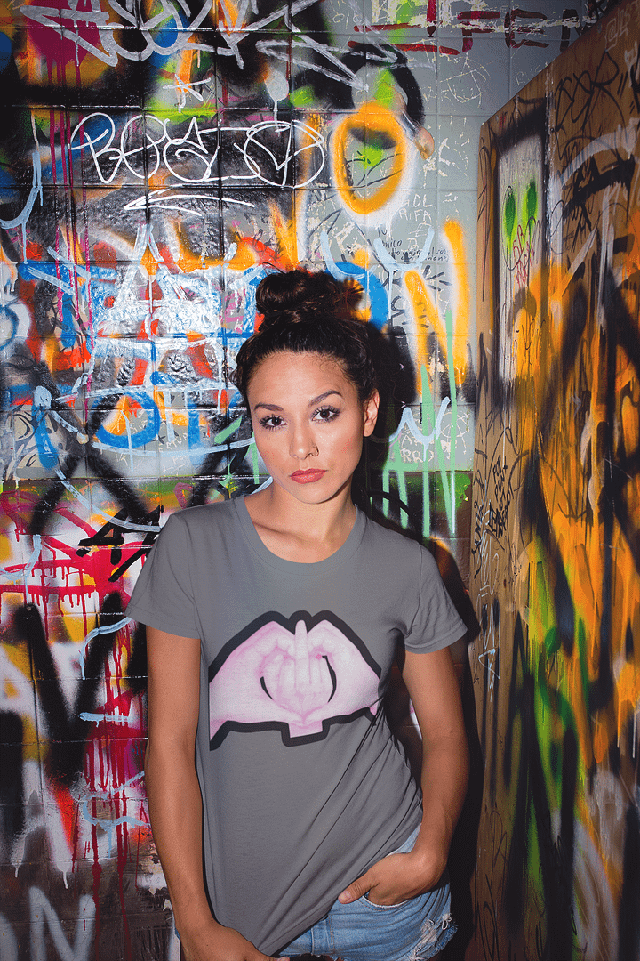 Tshirt-Mockup-Of-A-Girl-In-A-Bathroom-With-Graffiti-22279 Flipping Love