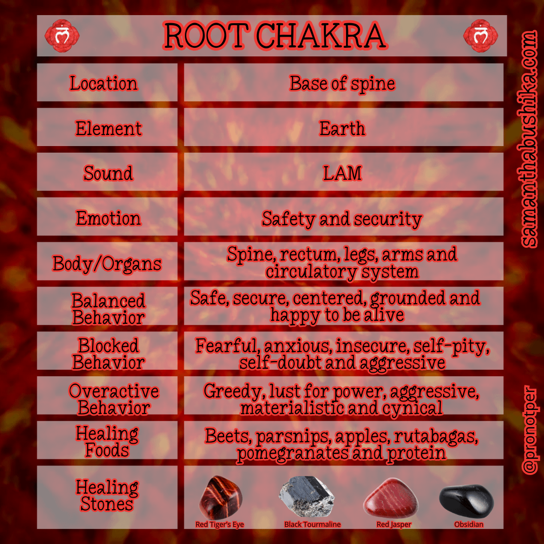 Chakras &Amp; Crystals Pronotper (Instagram Post) Root Chakra Correspondences
