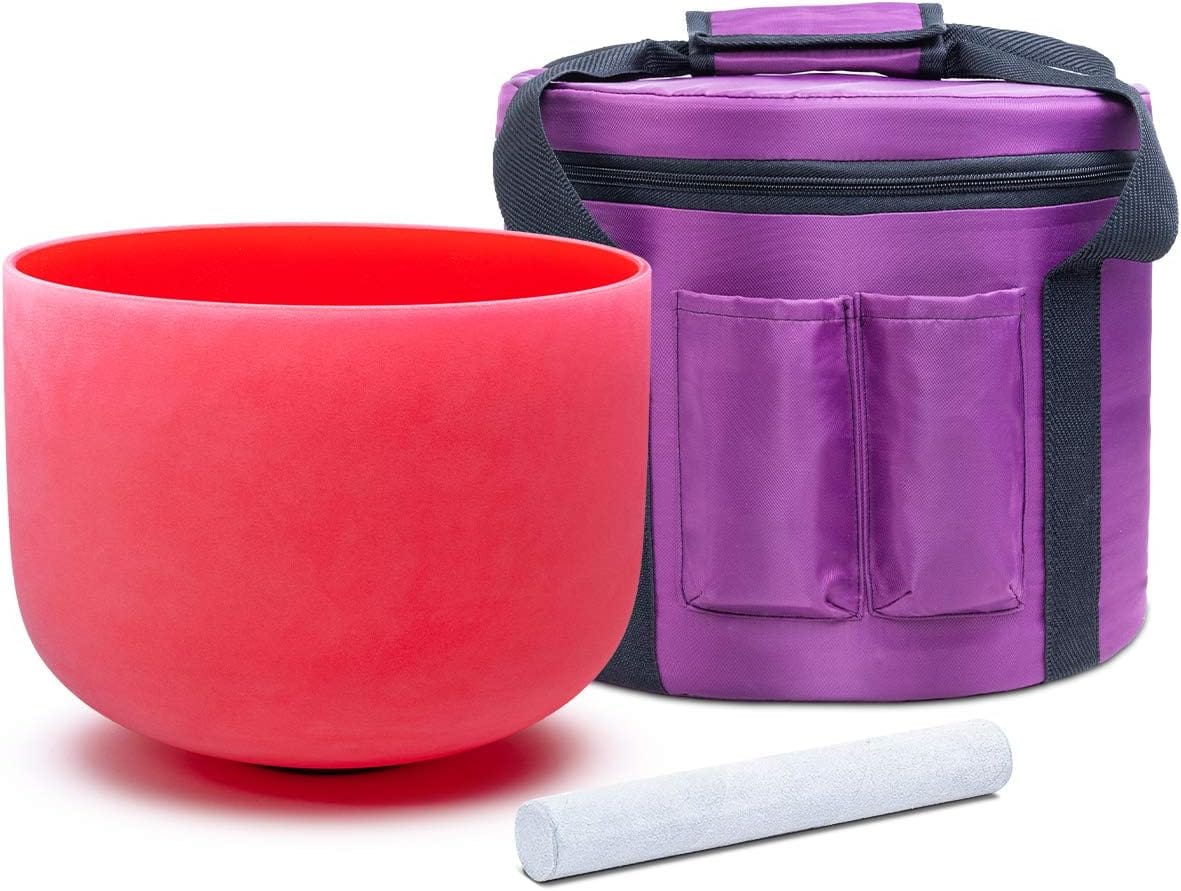 Kvka Quartz Crystal Singing Bowl Root Chakra C Note Frosted Sound Healing 12 Inch Red Color With Carrying Case Kvka Quartz Crystal Singing Bowl Root Chakra C Note Frosted Sound Healing 12 Inch Red Color With Carrying Case