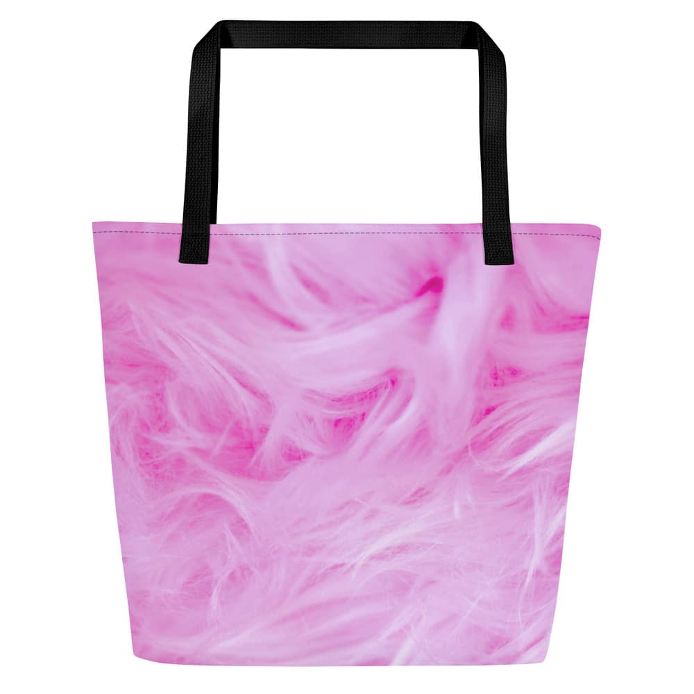 Pretty In Pink Faux Fur Beach Bag | 3D Effect All-Over Print Tote 2 Pretty In Pink Faux Fur Beach Bag | 3D Effect All-Over Print Tote - Image 2