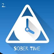 Sober Time App Icon with clock in Triangle.