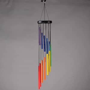Wind Chime Meditation Music Seven Color Rotating Wind Bell Hanging Ornaments Outdoor Iron Art Garden Japanese Wind Bell Sound Therapy
