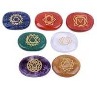 7 Chakras Natural Pocket Palm Stones - Image 2