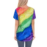 Rainbow Bright Long Hem Women V-neck Top - Image 2