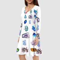 Crystal Garden Long Sleeve V-neck Dress - Image 2
