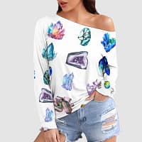 Crystal Garden Long Sleeve Slouchy Top - Image 3