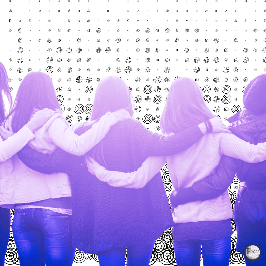 a group of women hugging