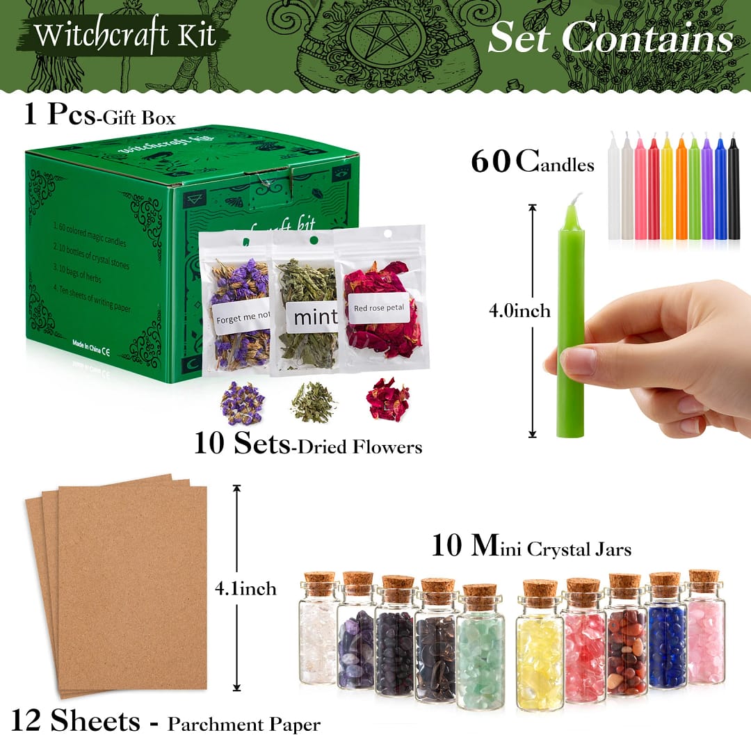 Candle Supplies Box-Crystal Dry Herbal Colored Candles For Beginners Set 3 Candle Supplies Box-Crystal Dry Herbal Colored Candles For Beginners Set - Image 3